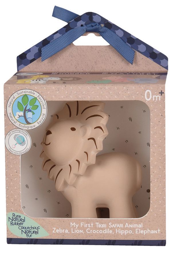 Lion - Nat. Organic Rubber Rattle, Teether & Bath