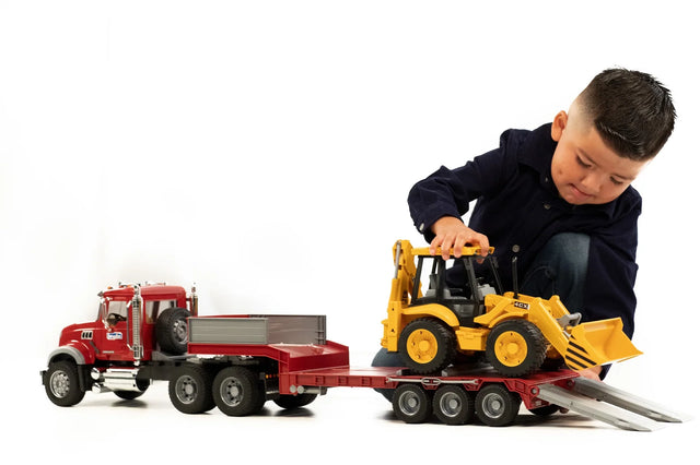 MACK Granite Flatbed Truck with JCB Loader backhoe
