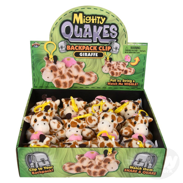 3.5" Mighty Quakes Giraffe Backpack Clip