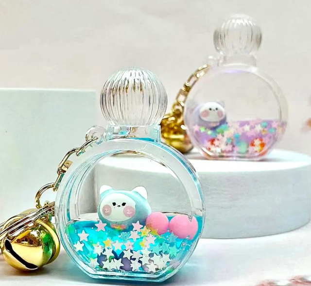 Kitty Perfume Bottle Floaty Key Charm