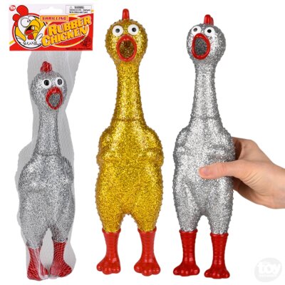 13.25" Sparkle Rubber Chicken