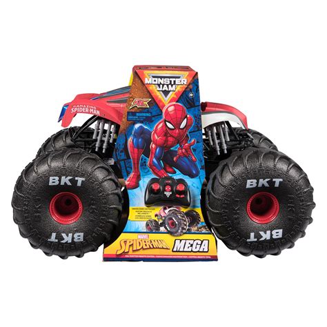 Monster Jam Marvel Mega Spider-Man RC Monster Truck, All-Terrain, Over 2 Feet Long, 1:6 Scale