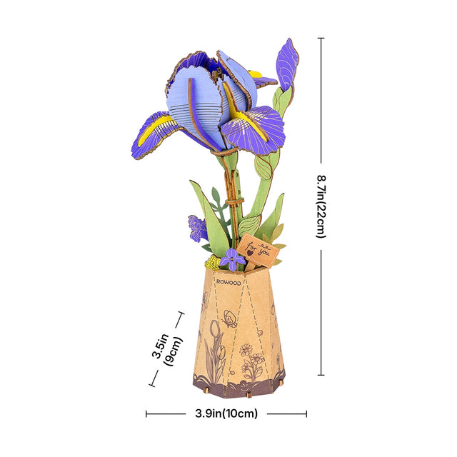 Purple Iris -Wooden Bloom Craft