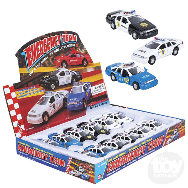 4.5" Die-Cast Pull Back Police Car