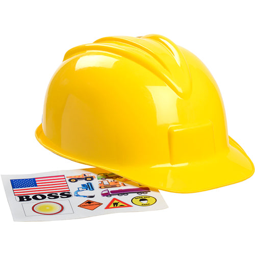 Jr. Construction Helmet, w/assorted stickers, Adj Youth Size