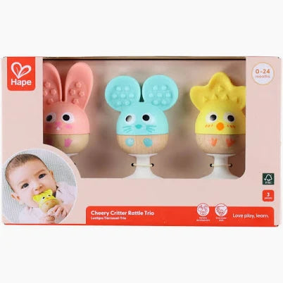Cheery Critter Rattle Trio