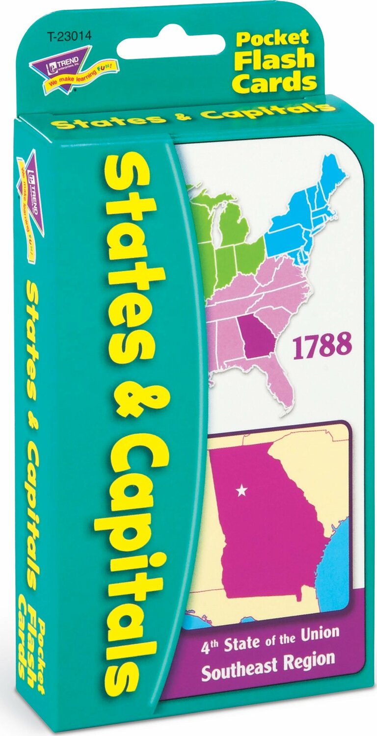 States and Capitals Pocket Flash Cards