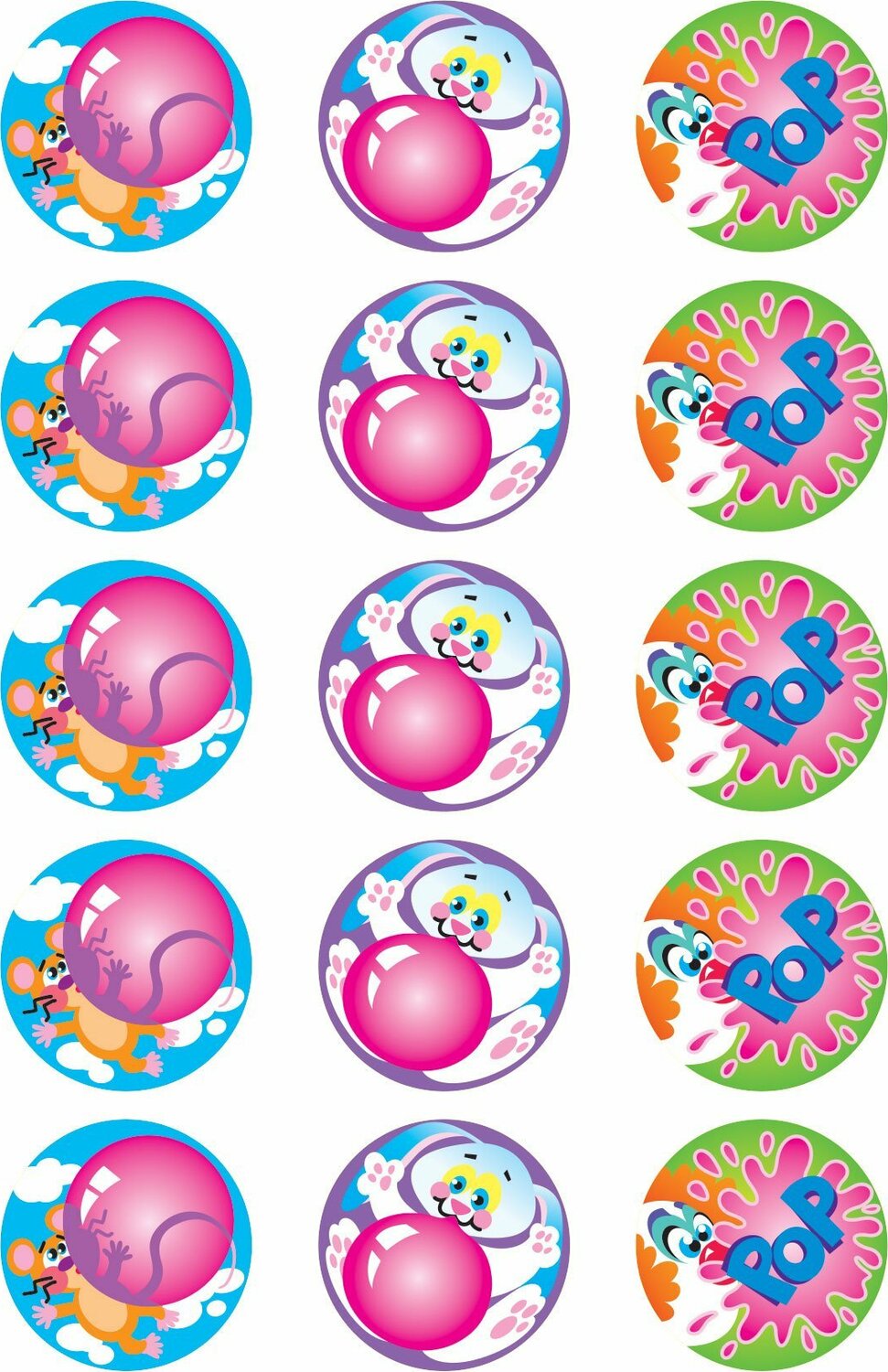 Blowing Bubbles/ Bubblegum Stinky Stickers, 60 Ct