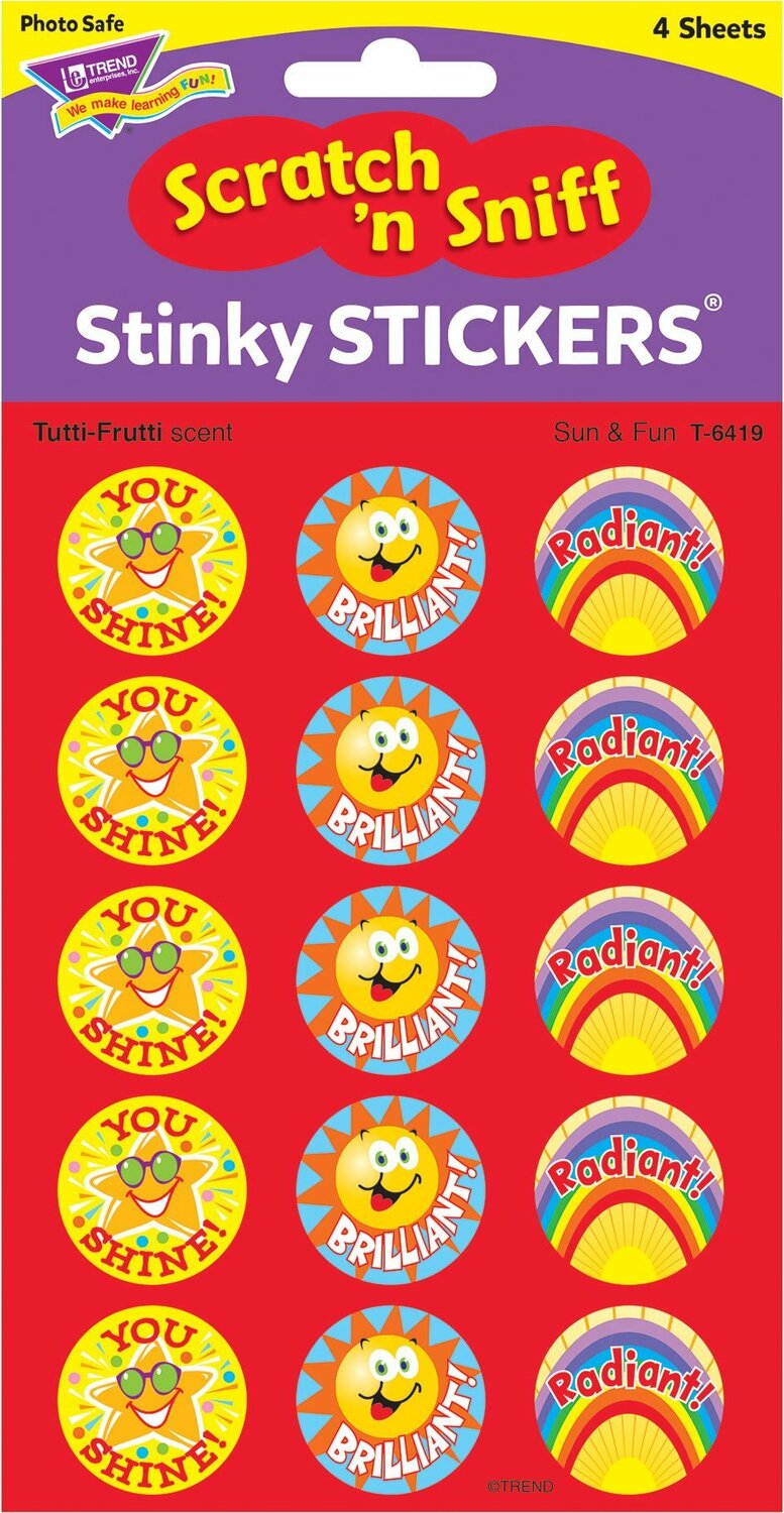 Sun amd Fun/ Tutti-frutti Stinky Stickers, 60 Ct