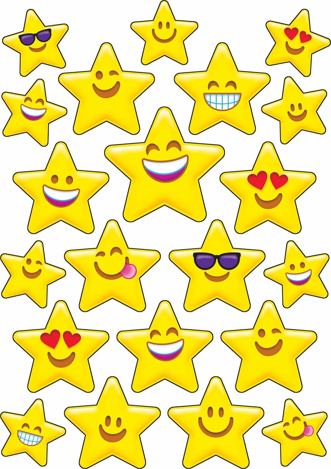 Emoji Stars/ Caramel Corn Stinky Stickers, Mixed Shapes, 84 Ct