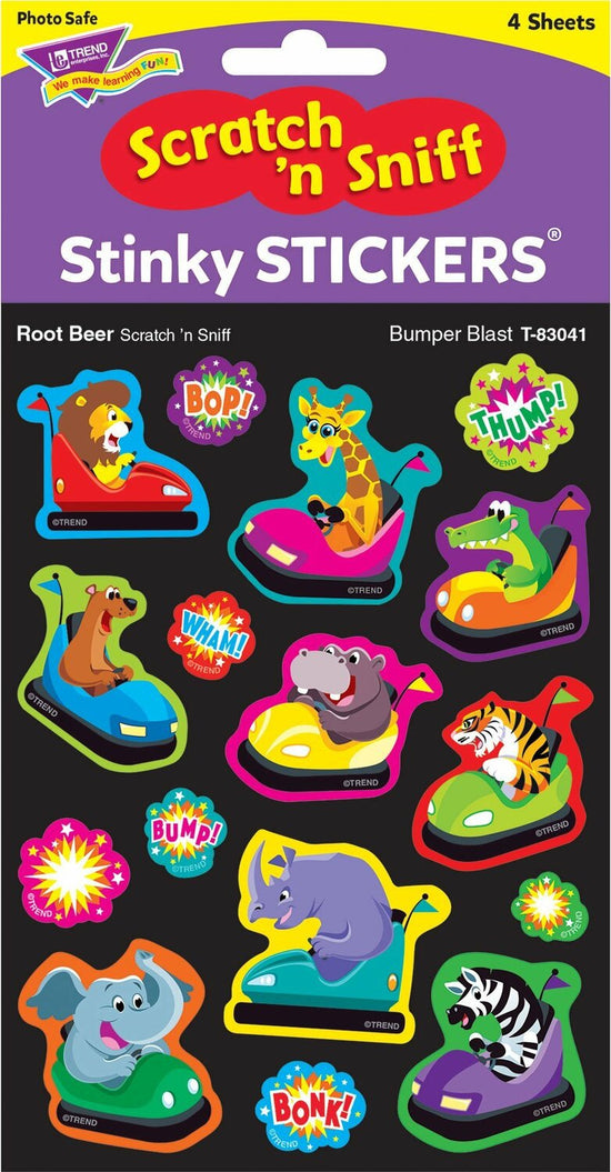 Bumper Blast/ Root Beer Mixed Shapes Stinky Stickers, 64 Ct