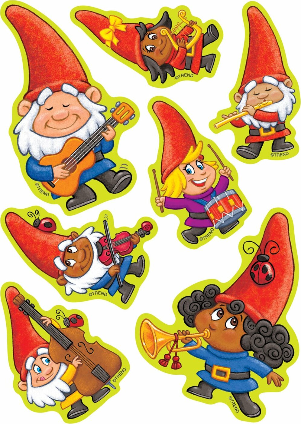 Instrumental Gnomes/ Cinnamon Mixed Shapes Stinky Stickers, 28 Ct