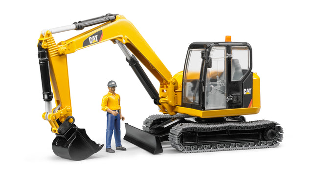 Cat® Mini Excavator with worker
