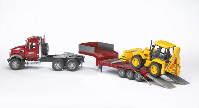 MACK Granite Flatbed Truck with JCB Loader backhoe