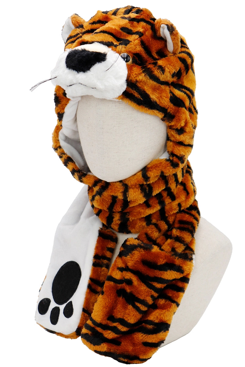 Animal Pals Fuzzy Plush Hat with Long Ear Flaps Asst.