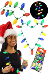 Jumbo Christmas String Lights LED Light-Up Bulb Necklace