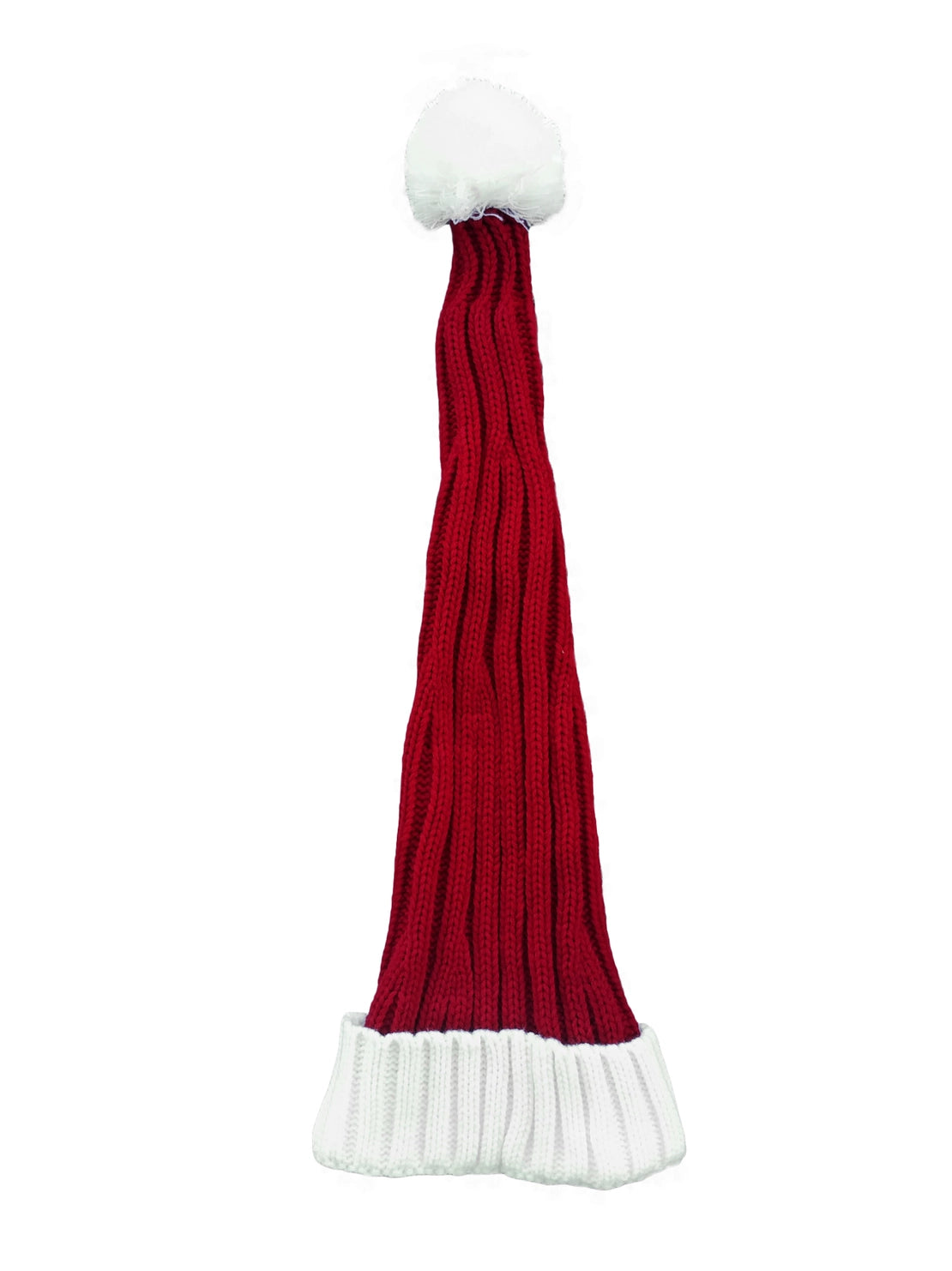 Coarse Knitted Santa Hat - Classic Red and White