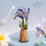 Purple Iris -Wooden Bloom Craft
