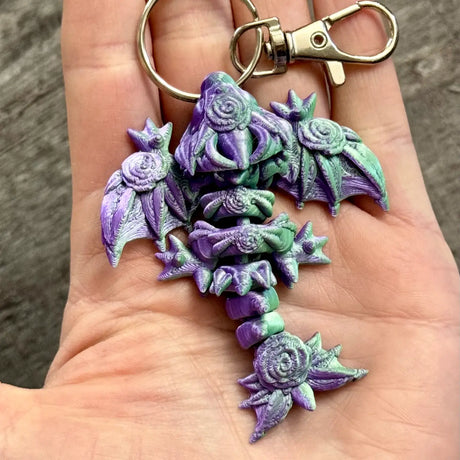 Rose Wyvern Keychain