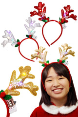 Rudolph Antler Glitter LED Light-Up Hairband