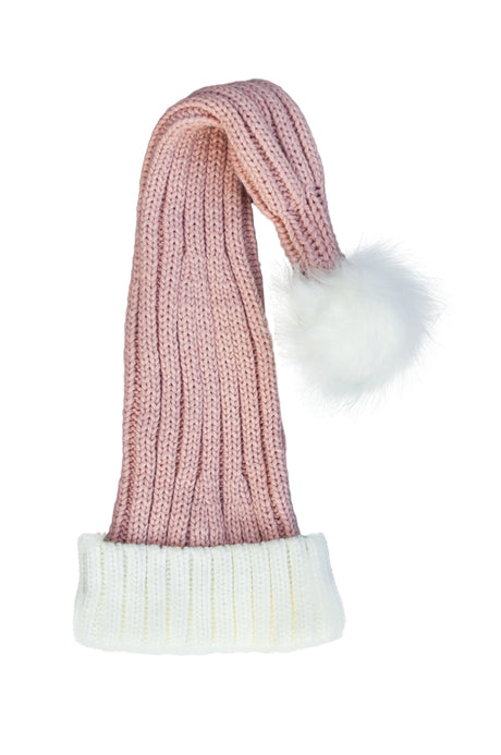 Coarse Knitted Santa Hat - Pink