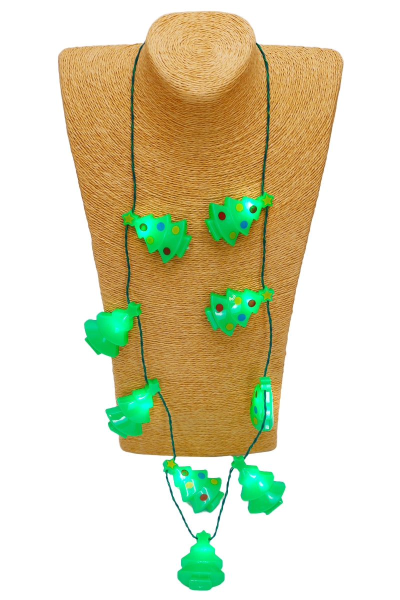 Christmas Tree Flashing String LED Light Necklace