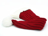 Coarse Knitted Santa Hat - Classic Red and White