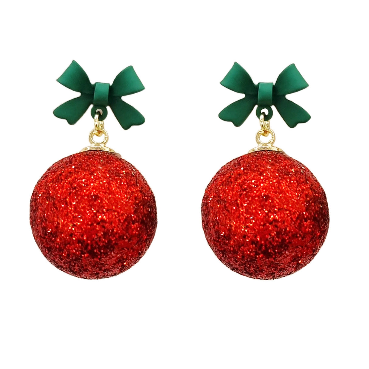 Christmas Earrings - Christmas Balls, Red