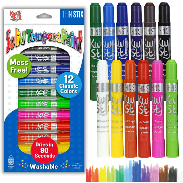 ThinStix Tempera Paint 12 Thin Classic Colors