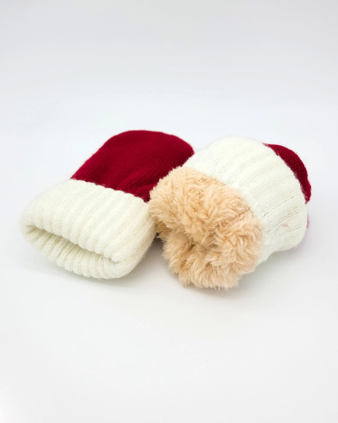 Knitted Christmas Mittens L - Santa