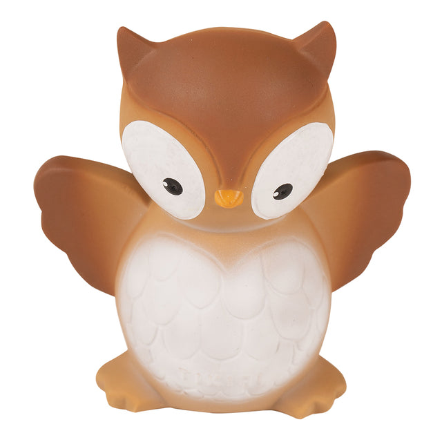 Owl - Natural Rubber Rattle, Teether & Bath