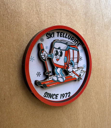 Ski Telluride Gondola Wood Magnet