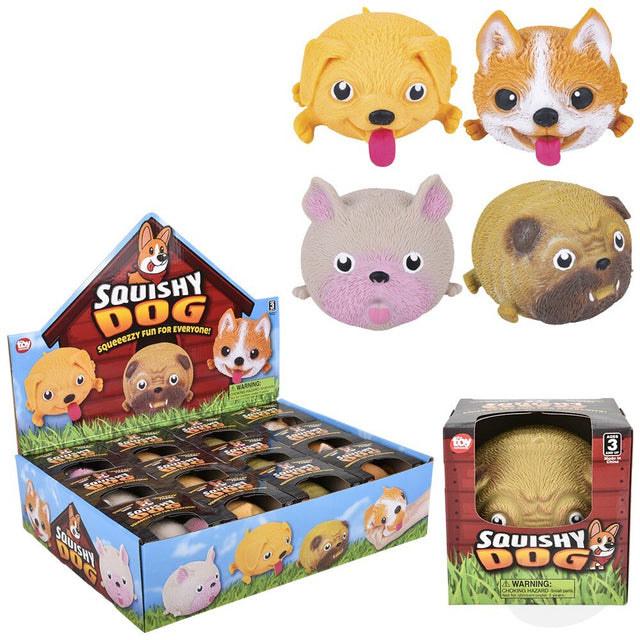 4" Squish And Stretch Puffy Dog