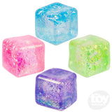 2" Squeezy Sugar Cube Glitter Fidget Toy