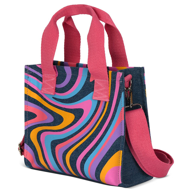 Color Swirl Denim Crossbody Bag