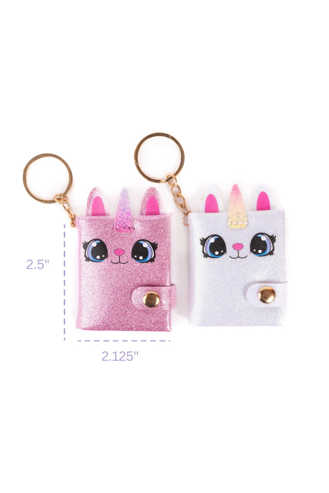 Mini Sparkly Friends Keychain Journal, Caticorn