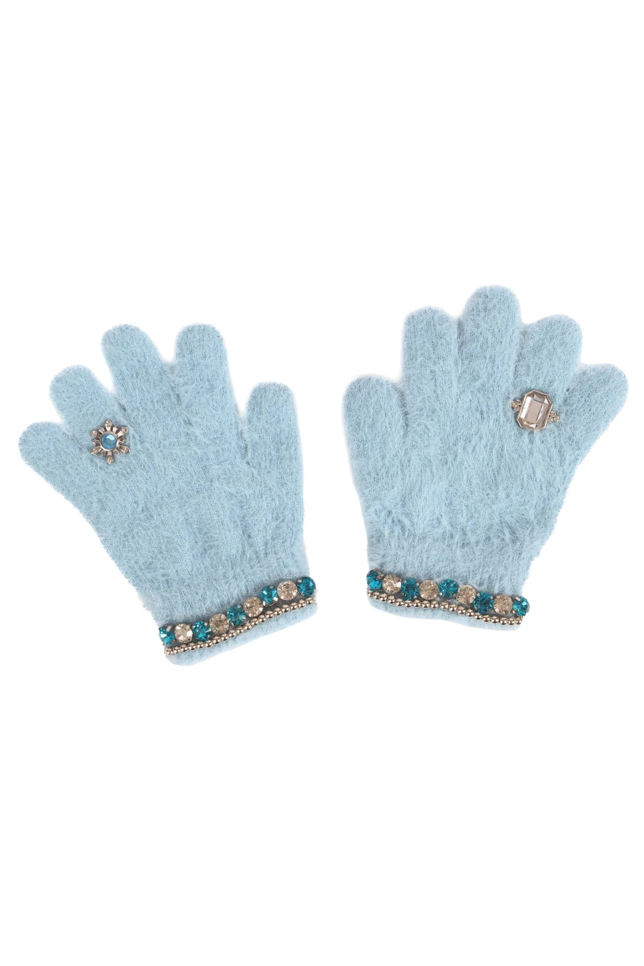 Boujee Bijou Gloves, Light Blue