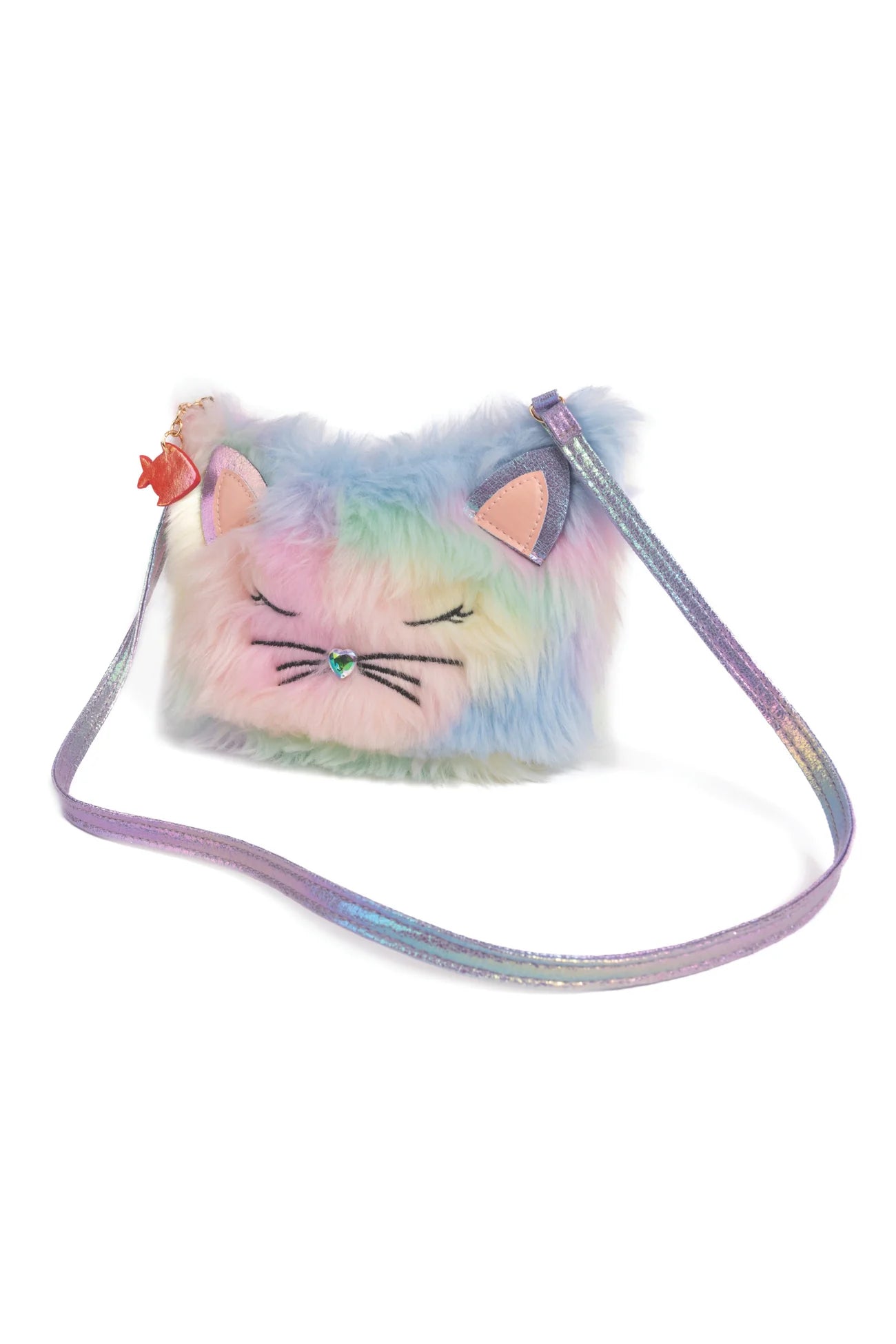 Rainbow Furry Kitten Purse