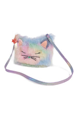 Rainbow Furry Kitten Purse