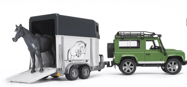 Land Rover Station Wagon w Horse Trailer & Horse