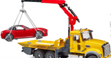 MACK Granite Tow Truck w Bruder Roadster