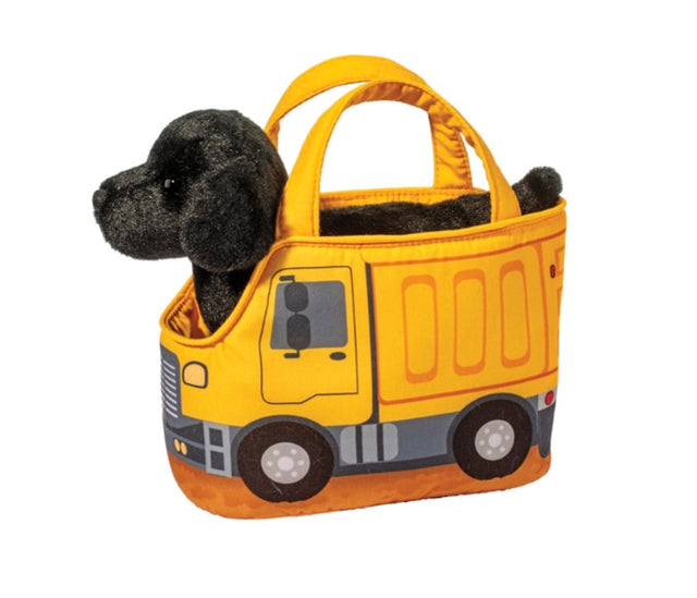 Construction Truck Pet Sak w Black Lab