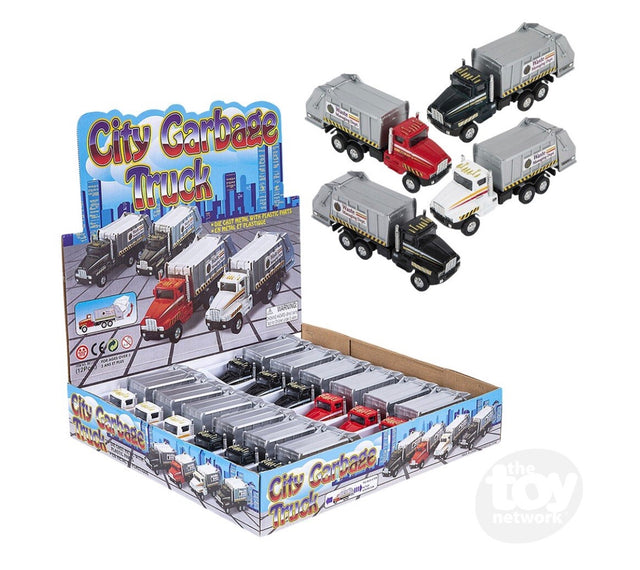 6" Die Cast Pull Back Sanitation Truck