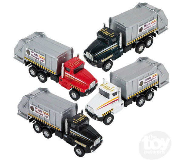 6" Die Cast Pull Back Sanitation Truck