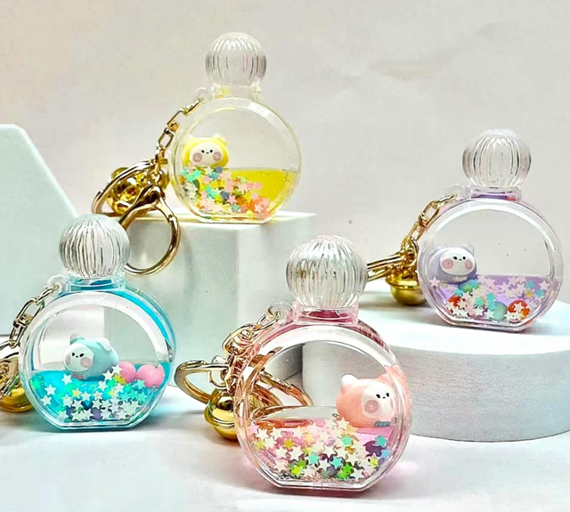 Kitty Perfume Bottle Floaty Key Charm