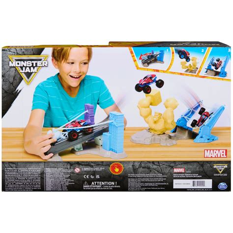 Monster Jam Spiderman Sandman City Battle Playset