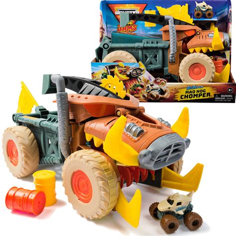 Monster Jam Mini Jam, Megalodon Mad Hog Chomper and Monster Truck