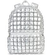 Icy Silver Puffer Backpack