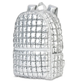 Icy Silver Puffer Backpack
