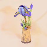Purple Iris -Wooden Bloom Craft